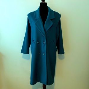Vintage 1950s Worumbo Teal Wool Pea Coat